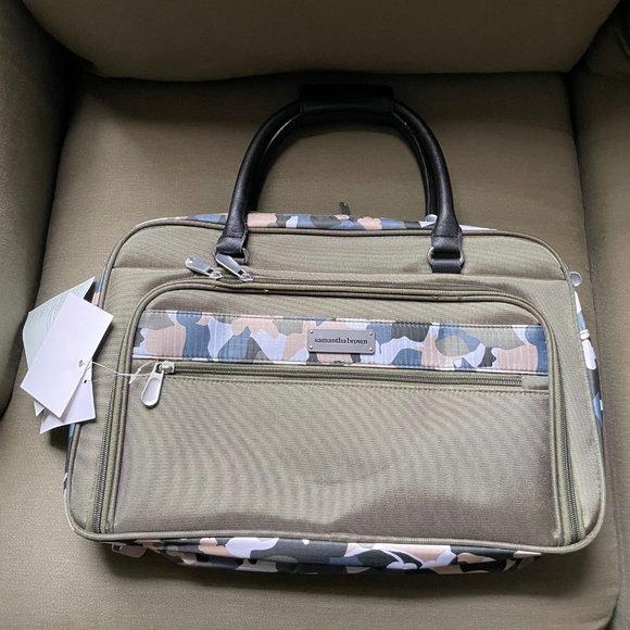 Samantha Brown Carry All Travel Bag in GREEN GEO CAMO nwt - Picture 2 of 12